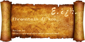 Ehrenstein Ákos névjegykártya